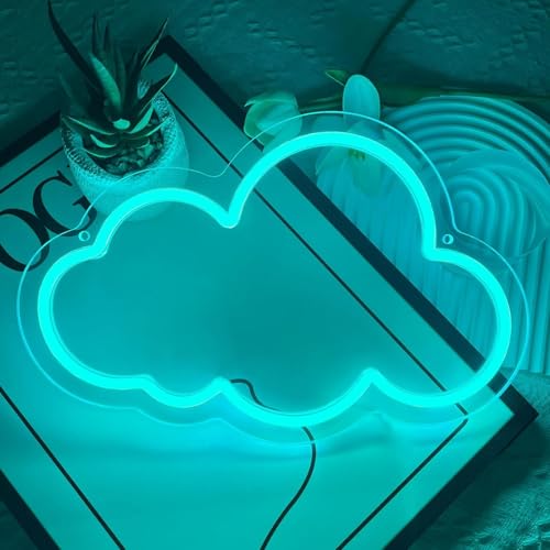 Image of Cloud Neon Sign Cute Blue Clouds LED Light Sign for Wall,13 * 7.9in Dimmable USB Floating Clouds Light Up Sign for Living Room Kid Bedroom Nursery Birthday Christmas Wedding Party decor