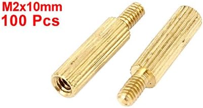 Sourcingmap M2x10mm Male to Female Thread Cylinder PCB Board Brass Pillars Standoff 100Pcs - Image 3