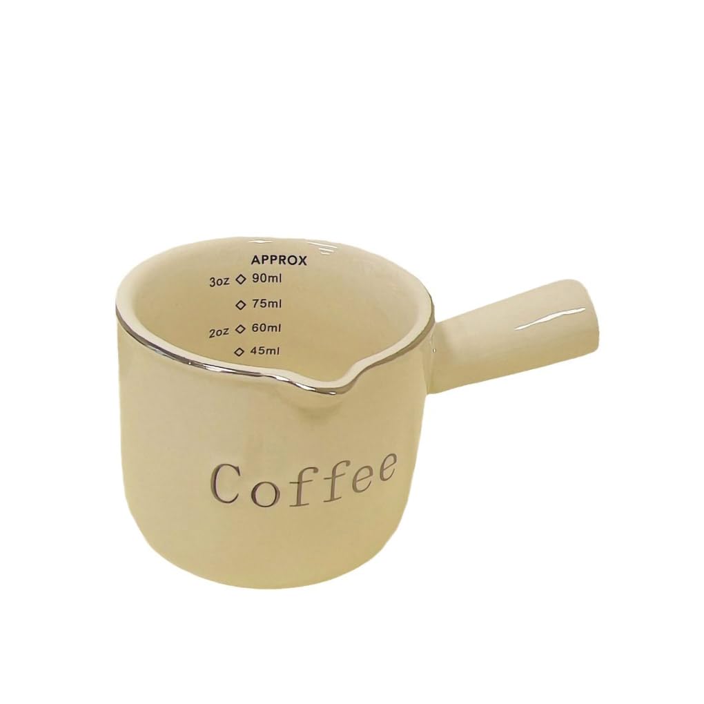 Mini Ceramic Creamer with Handle, Coffee Milk Creamer Pitcher with Scale, Serving Pitcher, Sauce Pitcher, Milk Creamer Jug for Kitchen-1 PCS-3 OZ