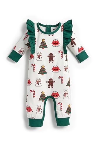 Image of MONICA + ANDY Double Ruffle Romper, 100% Organic Baby Clothes for Girls, Baby Onesie, Newborn, Infant & Toddler Sizes