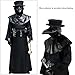 Absolute Vibe Plague Doctor Costume Halloween Medieval Monk Priest Renaissance Cosplay Cloak Robe Costume (L) Black