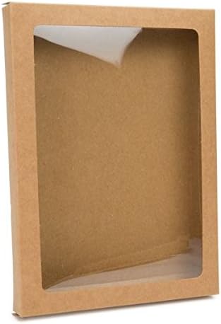 ClearBags Caja de papel Kraft con hoja de PET adjunta  25 cajas  5 x 78 x 7  Protege estacionarios, cosméticos, golosinas, recuerdos  WKRG266