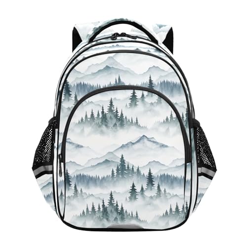 Pine Trees Mountain Backpack for School Boys Girls Ages 8-14, Backpack Boys Elementary School