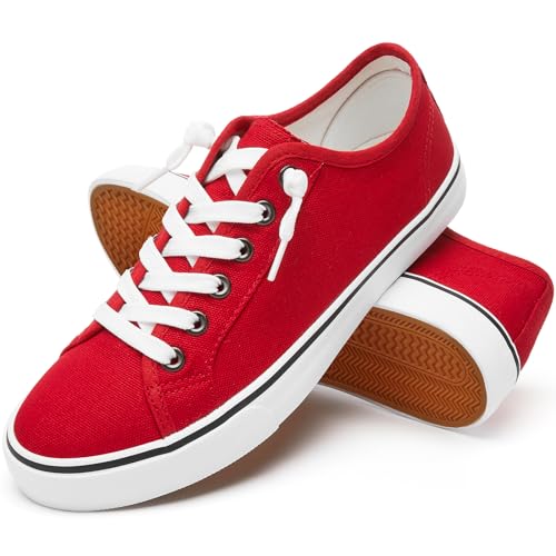 Image of Women Canvas Sneaker Slip On Non Slip Casual Shoes Lace Up Canvas Low Top White Shoes Loafers for Women Fashion Black Sneaker