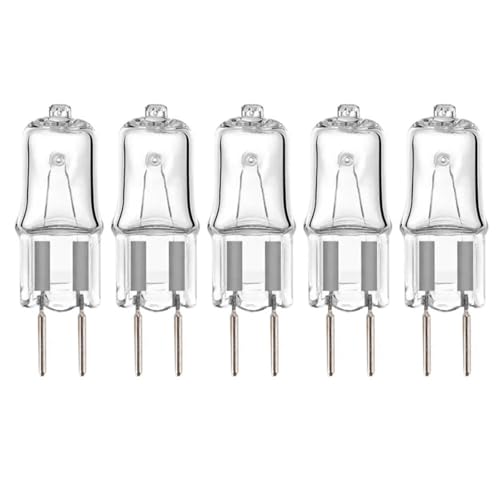 JZLBBC 5PCS G6.35 Lampadine alogene 220V 20W Mini lampadine faretto 2 Pin Capsula trasparente Lampadina GY6.35 50W 230V 100W G6.35 / GY6.35 Bi-Pin Base Bianco Caldo 20W