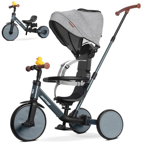 RIDYEE 8-in-1 Toddler Tricycle Ages 1.5-5, Parent Steering Trike - image 1