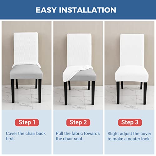 Coolbebe Chair Cover For Dining Room Of 8 – Premium Chair Slipcovers Stretch Removable Parsons Chair Covers Washable Jacquard Seat Protectors Set, Perfect For Home/Restaurant/Hotel Green #TOP7