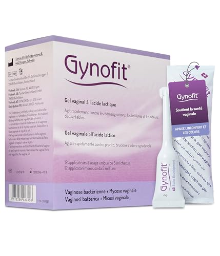 Gynofit Gel vaginal à l'acide lactique - Maintient l'équilibre du pH du vagin - Prévient les prurit, les brûlures et les odeurs - Traite et prévient les...