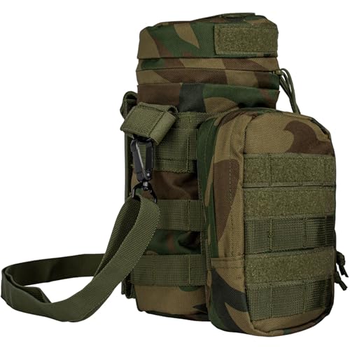 Fox Outdoor Products Hydration Carrier Pouch - Modular Insulated Water Container Transport Bag with Pouch & Adjustable Shoulder Strap, Woodland Camo