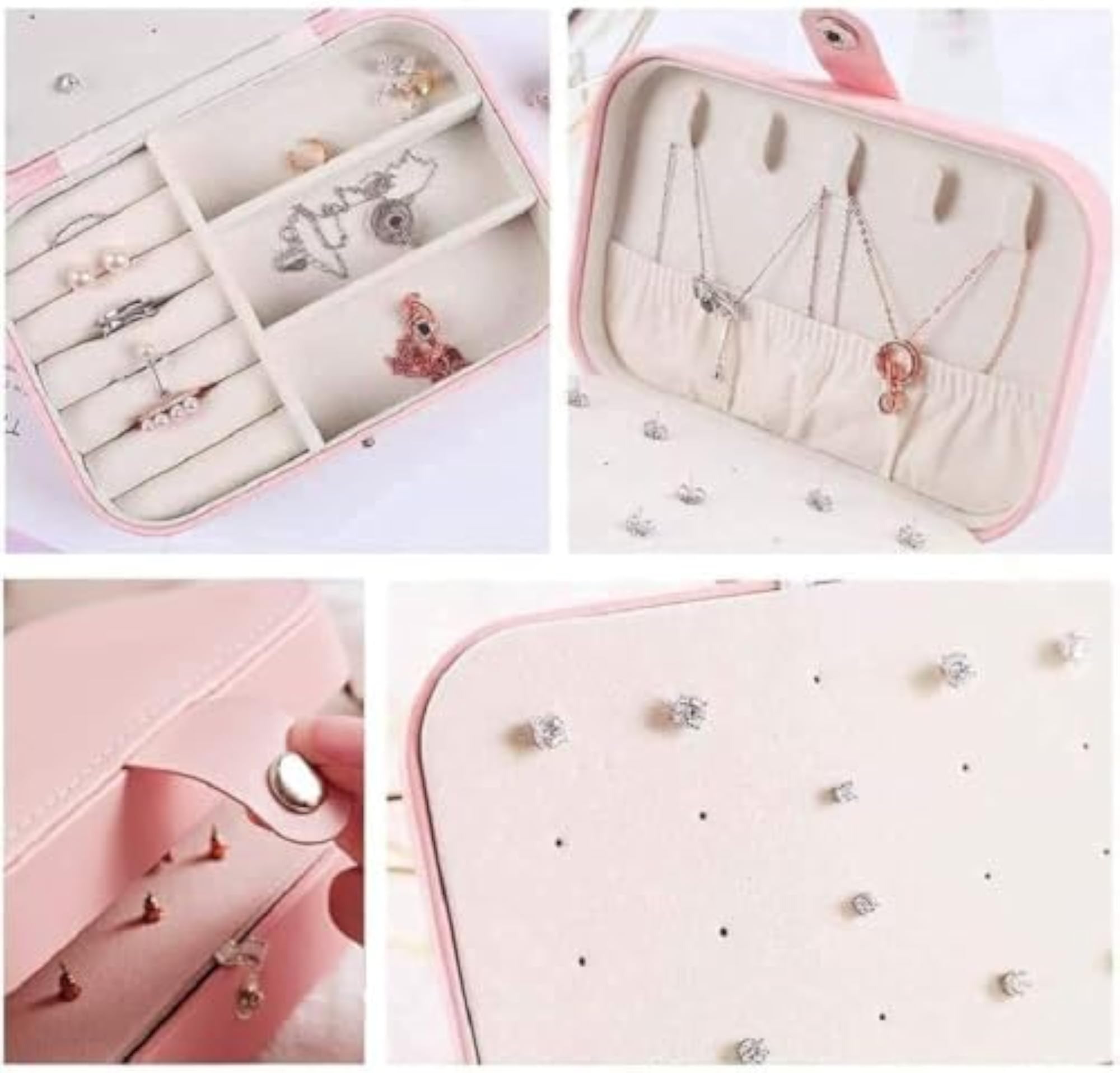 Double Layer Jewellery Box Organizer Case with Removable Compartments