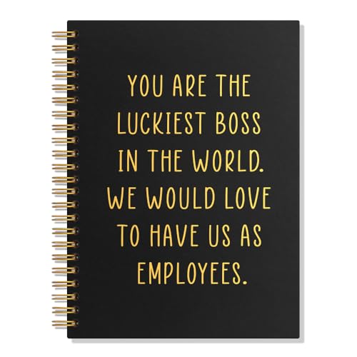 Carnet à spirales ligné Luckiest Boss pour cadeau de retraite de chef