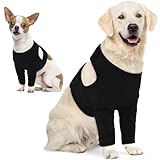 IECOii 犬用 リハビリ 関節プロテクター 調節可能 舐め防止 犬 サポーター 柔らかい 伸縮性 犬 前足 肘 けが 老犬介護 術後保護 関節保護 中型犬 ブラック XL