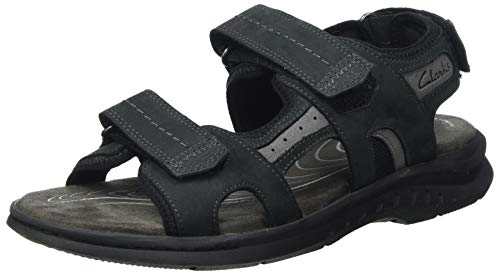 Preisvergleich Produktbild Clarks Herren Hapsford Trail Sandale, Schwarzer Nubuk, 42.5 EU