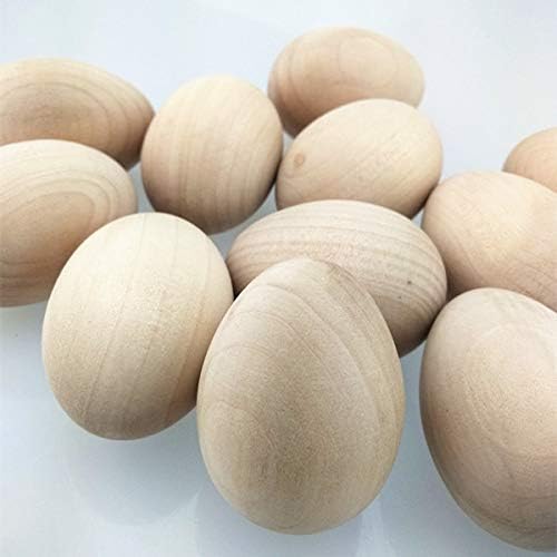 Unfinished Unpainted Wooden Eggs 6 Pack 2.5" x 1-7/8" Easter DIY Craft Eggs for Easter Decorate