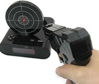 【 ピストル 型 目覚まし 時計 】 ガン アラーム クロック 録音 機能 搭載 デジタル 007 シューティング ゲーム SPY なりきり プレゼント インテリア MI-GUNCLO (ブラック)