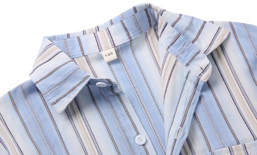Image of LittleSpring Boys Button Down Long Sleeve Uniform Dress Shirts with Tie