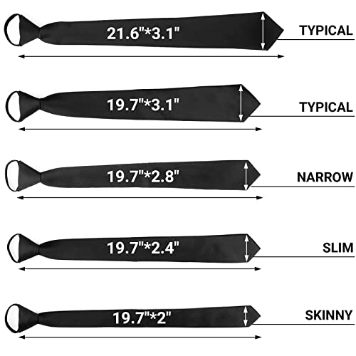 Cosics Man Black Tie 19.7 X 2.8 Inch, Men's Solid Color Zipper Tie, Adjustable Narrow Pre-Tied Zip Up Necktie For Wedding With Gift Box, Classic Woven Tie For Formal Business Women Boy Uniform #TOP2