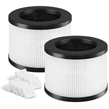 SAKEGDY TZ-K1 Replacement Filter Compatible with ToLife TZ-K1 Air Clean Purifier, AROEVE MK01 MK06 / Kloudi DH-JH01/FreAire KN-6391RGB,3-IN-1 Main Filter for Smoke Pollen Dander, 2 Pack White