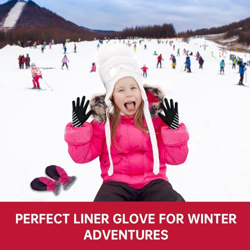 Image of HandLove Winter Gloves for Boys Girls - Cold Weather Kids Gloves Thermal Warm Knit Glove for Running and Outdoor Activity