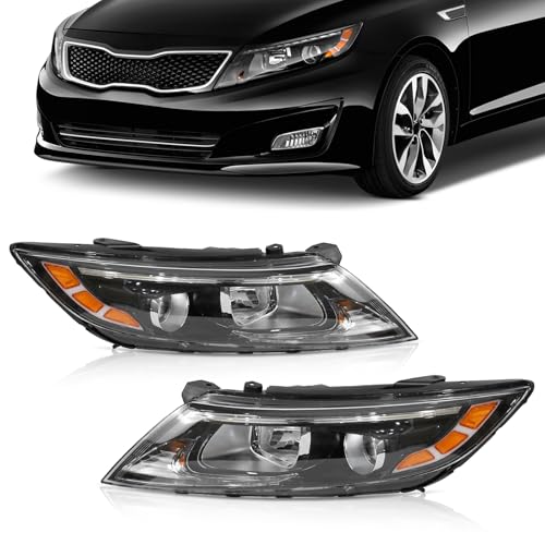 AUTOARIUM Headlights Compatible With 2014 2015 Kia Optima Left and Right Side Headlights Assembly Replacement w/o LED w/o Bulbs 921014C500 921024C500
