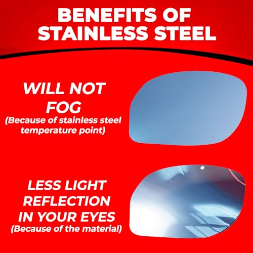 Image of Blind Spot Mirror Fits All Car Side Mirrors - Patented Stainless Steel Mirrors with Bigger Viewing Image - Less Fogging - Less Sun Reflection by Utopicar Car Accessories