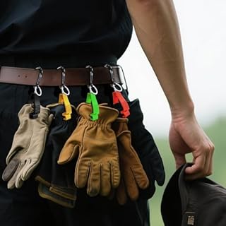 NANHONG 4PCS, Glove Clips for Work Glove Holders, Gloves Clip, Duty Belt Accessories, Gloves Clips for Work, Suitable for Everyday, Outdoor and Construction, Black