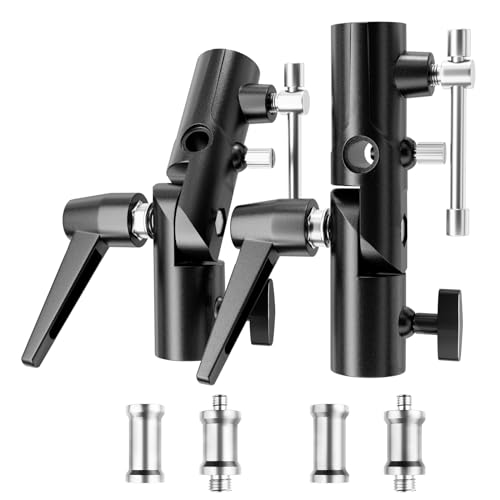 Soporte de flash para trípode con adaptador de luz LED speedlite y tornillo de 1/4 a 3/8 2