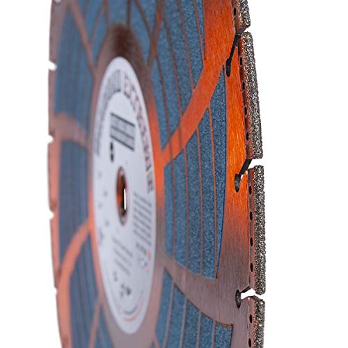 Delta Diamond Extreme Metal Diamond Blade with Side Coating 16-inch by 1" Arbor Heavy Duty All-Purpose Cutting/Grinding of Rebar Sheet Metal Stainless Steel Ductile Pipe Demolition (16")
