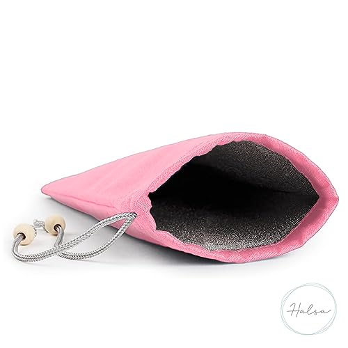 Image of Halsa EMF Cell Phone Sleeve, High-Shield EMF Blocking Pouch, Signal Blocking Anti-EMP Radiation Bag for Digital Privacy Protection, Fits Most Phones, Pink (4x8 Inch)