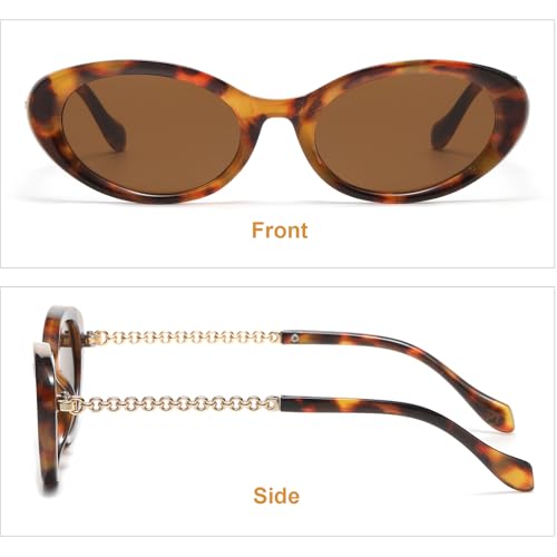 Gleyemor Retro Oval Sunglasses for Women Fashion Small Oval Sunglasses 90s Vintage Shades2