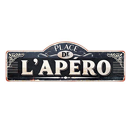 Plaque métallique APERO décorative rétro en métal pour cuisine