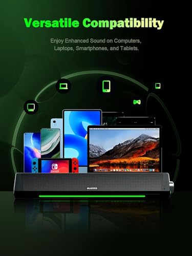 Altavoces de computadora Bluedee barra de sonido PC de escritorio con Bluetooth 5.0 y conexión auxiliar 4