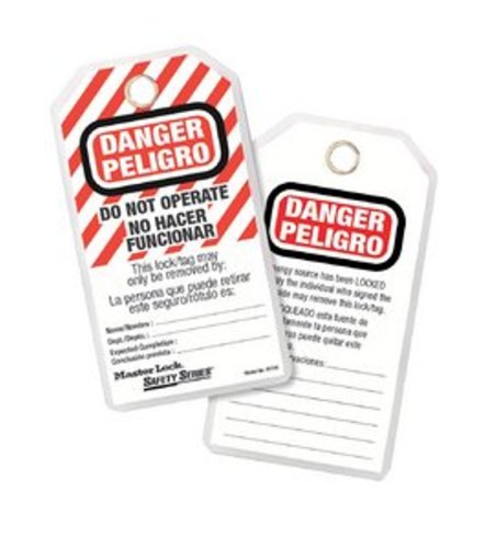 Amazon.com: Master Lock 497A Lockout Tagout Tags, English/Spanish ...