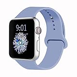 VATI Sport Band Compatible for Apple Watch Band 38mm 40mm, Soft Silicone Sport Strap Replacement Bands Compatible with 2019 Apple Watch Series 5, iWatch 4/3/2/1, 38MM 40MM S/M (Lilac)