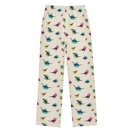 ZZXXB Dinosaurs Boys Long Pants Soft Trousers Elastic Waist Kids Lounge Bottoms with Pockets S-XL