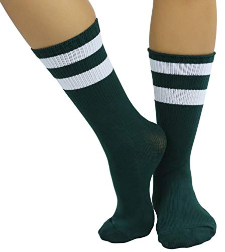 Image of ToBeInStyle Women's Acrylic Ankle Hi With Double Stripe Top Crew Fun Athletic Socks