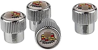 MWDDM 4 Stück Aluminium Autoreifen Ventilkappen Auto Rad Staubschutzkappe Mit Logo Emblem, für Cadi-llac