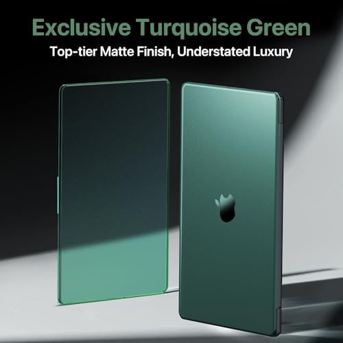 Image of Soonjet Luxe Chroma for MacBook Pro 14 inch Case | M5 M4 M3 M2 M1 Pro /Max 2026-2021 | Protective Hard Shell Laptop Cover | Turquoise Green Clear