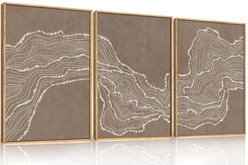 Abstract Line Wave Canvas Wall Art (Set of 3)