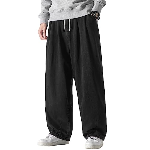 DOSLAVIDA Men's Hip Hop Jean Joggers Loose Fit Streetwear