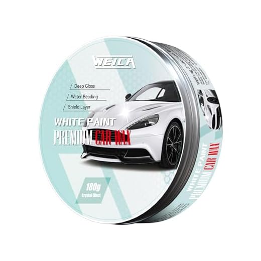 WEICA Car Wax White Solid for White Cars, Carnauba Car Wax Kit Cleaner, Car Waxing Scratch Resistance Auto Ceramics Coating 180g with Free Waxing Sponge and Towel-White