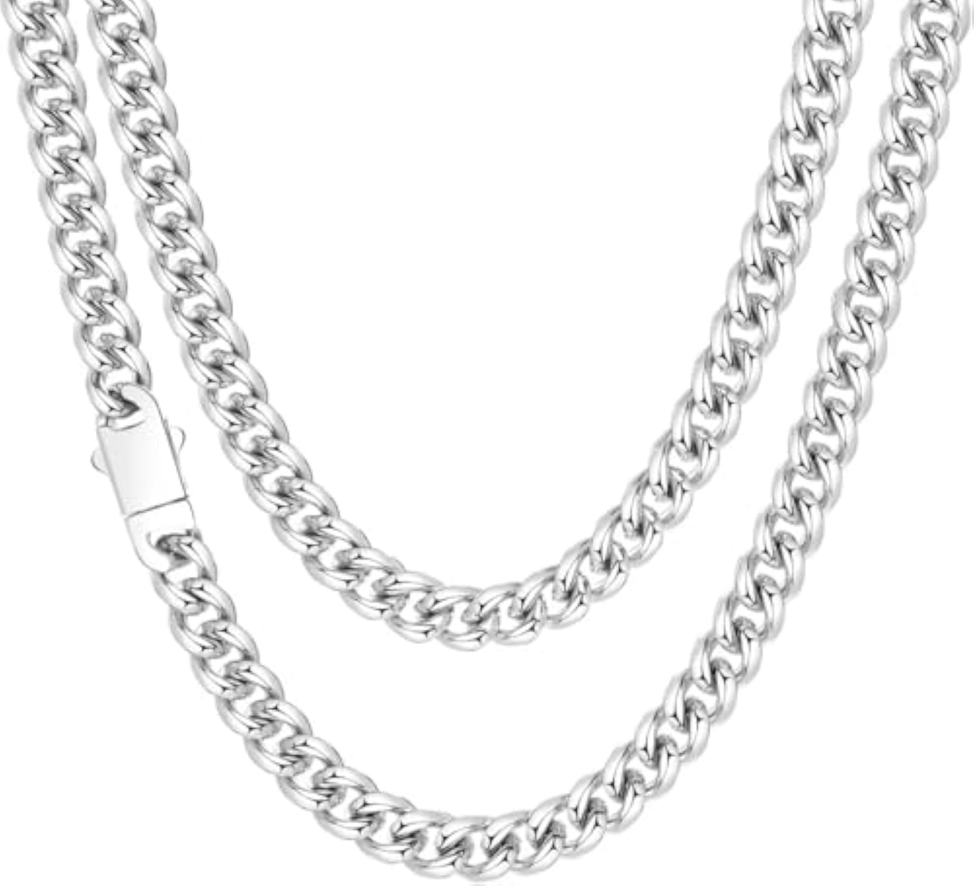 Men's Cuban Link Chain in Silver Stainless Steel