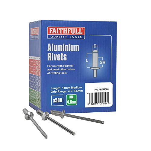 Faithfull Aluminium Rivets (500) 5MM Medium, FAIAR5M500