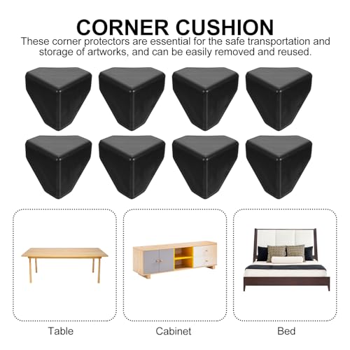 Image of 100Pcs Safety First Anti-Collision Angle Protection: Black Plastic Corner Protectors for Furniture Easy Installation Adhesive Bumpers for Baby Proofing Sharp Edges at Home