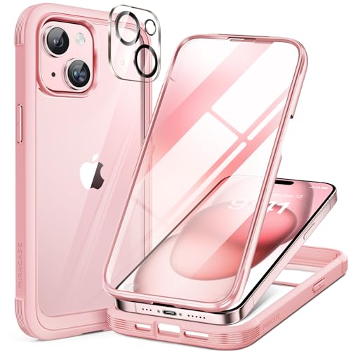 Coque en verre iPhone 15 antichoc avec protection écran et objectif caméra intégrés