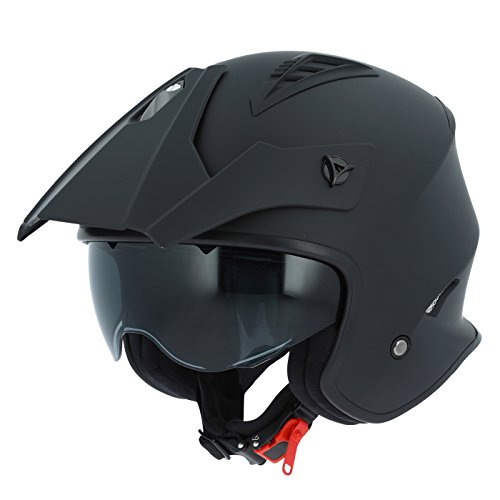 Astone Helmets - Casque de moto MINI CROSS monocolor - Casque jet au look enduro - Casque de moto look cross - casque de ville compact - matt black XS