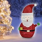 COVFEVER Lighted Christmas Santa Claus with 40 LED, Battery Operated Light Up Christmas Decorations...