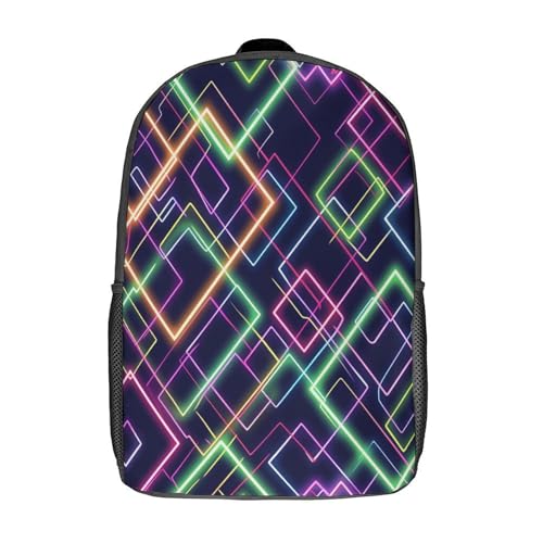 Cartable de dessin animé et sac à dos à motif irrégulier 17" multi-poches