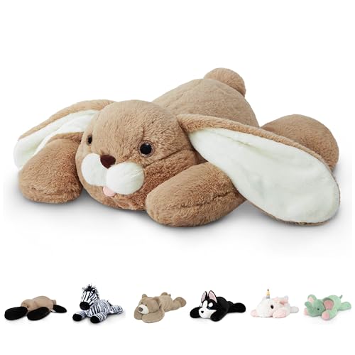Niuniu Daddy 24" 5lb Bunny Weighted Stuffed Animal forKids and Adults, Soft Sensory Rabbit Plush Body Pillow for Calming Support, Large Animal Toy for Everyday Comfort Christmas Easter