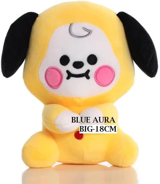 Blue Aura BTS Plushies Toy Chimmy 19CM Big Size BT21 Sitting Stuffed Plush Soft Toy (Chimmy 19cm Plush)